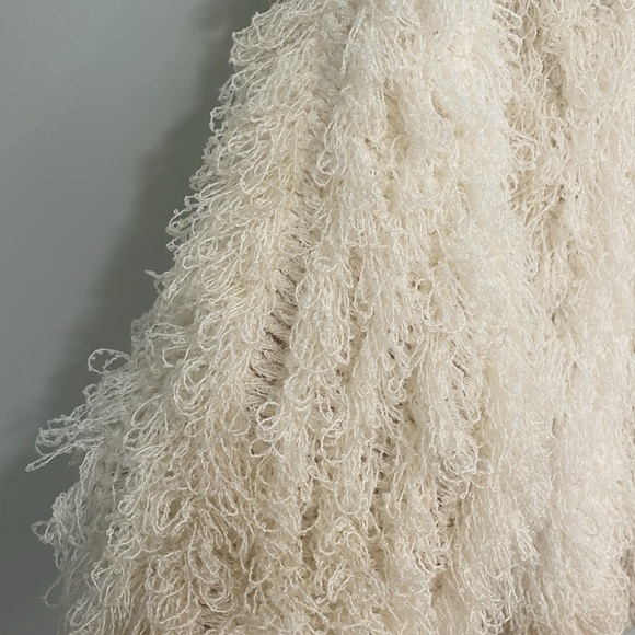 Sideffects Hand Crochet Ivory Tan Gray Pullover Sweater, Vintage, Size M - Picture 5 of 8